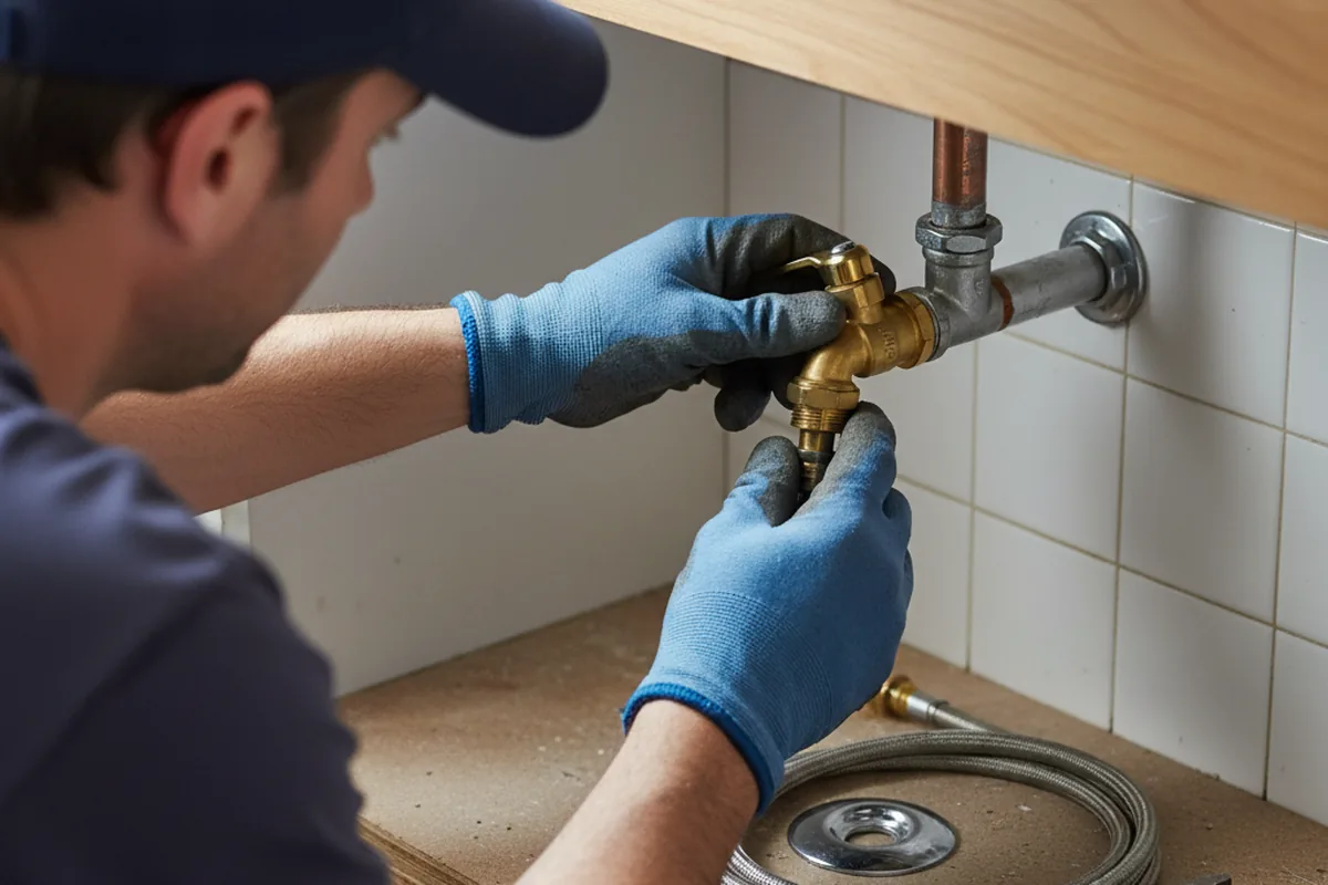 Shutoff valve and fitting work during Emergency Plumbing in Macksburg